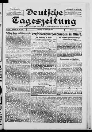 Deutsche Tageszeitung vom 09.08.1920
