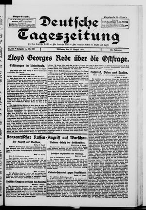 Deutsche Tageszeitung vom 11.08.1920