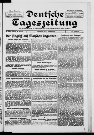 Deutsche Tageszeitung vom 14.08.1920