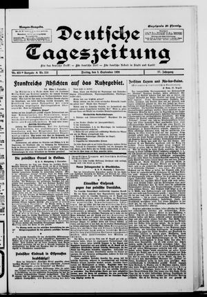 Deutsche Tageszeitung on Sep 3, 1920