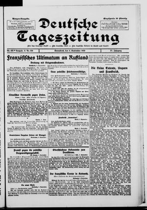 Deutsche Tageszeitung vom 04.09.1920