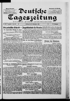 Deutsche Tageszeitung on Sep 10, 1920