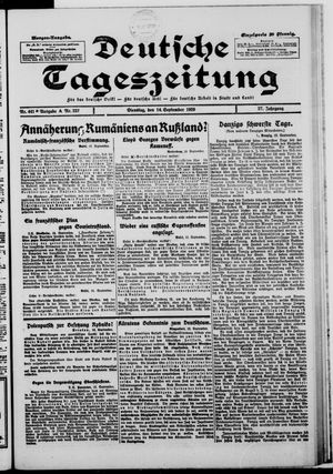 Deutsche Tageszeitung vom 14.09.1920