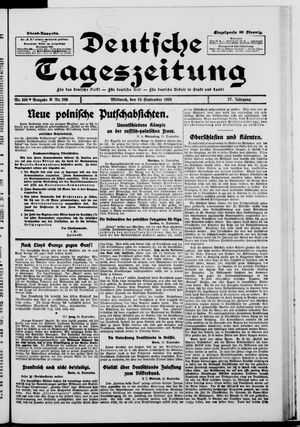 Deutsche Tageszeitung vom 15.09.1920
