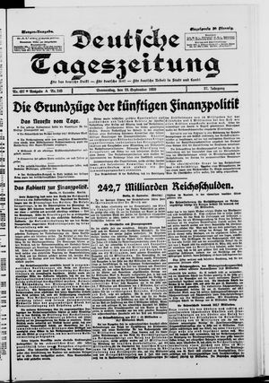 Deutsche Tageszeitung vom 23.09.1920