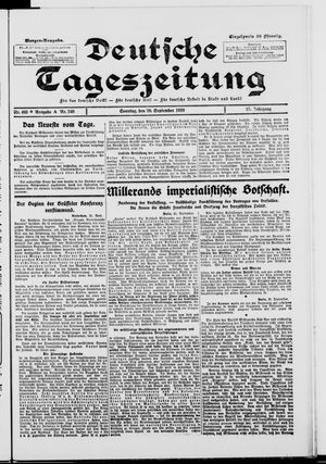 Deutsche Tageszeitung vom 26.09.1920