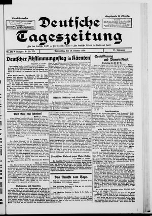 Deutsche Tageszeitung on Oct 14, 1920