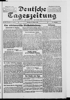 Deutsche Tageszeitung vom 31.10.1920