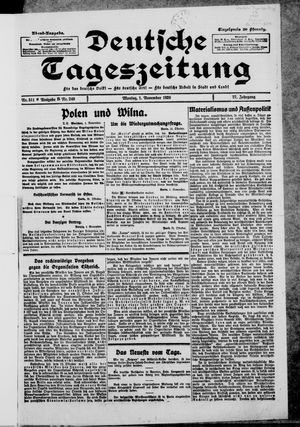 Deutsche Tageszeitung vom 01.11.1920