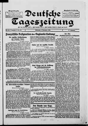 Deutsche Tageszeitung vom 03.11.1920
