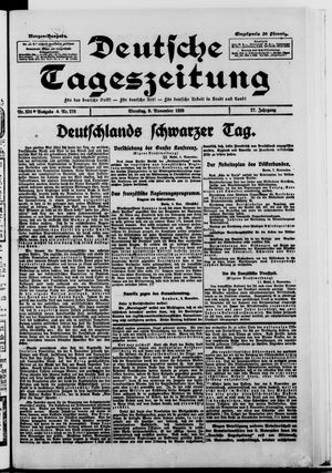 Deutsche Tageszeitung on Nov 9, 1920