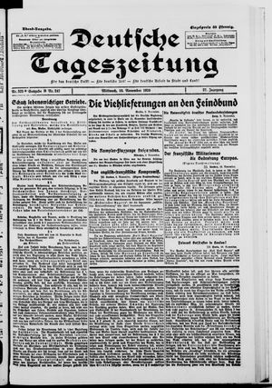 Deutsche Tageszeitung on Nov 10, 1920