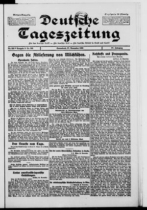 Deutsche Tageszeitung vom 27.11.1920