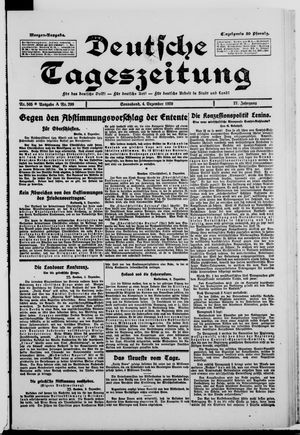Deutsche Tageszeitung vom 04.12.1920