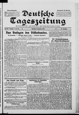 Deutsche Tageszeitung on Dec 5, 1920
