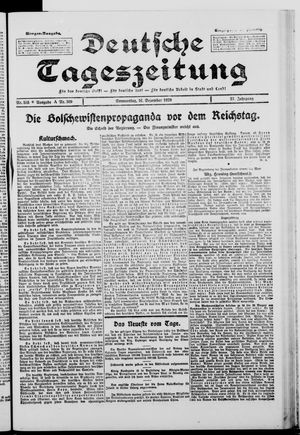 Deutsche Tageszeitung vom 16.12.1920