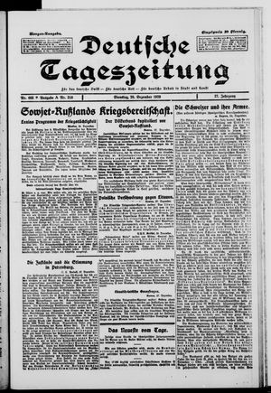Deutsche Tageszeitung vom 28.12.1920