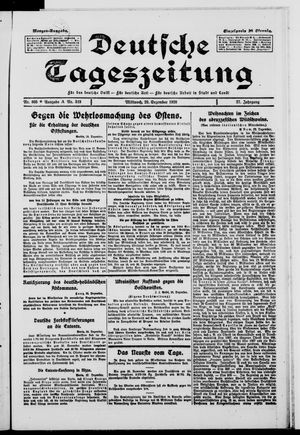 Deutsche Tageszeitung vom 29.12.1920