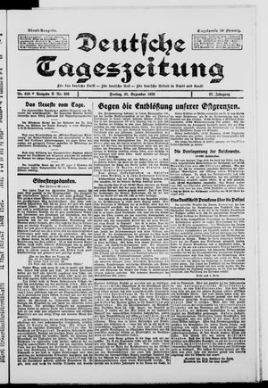 Deutsche Tageszeitung vom 31.12.1920