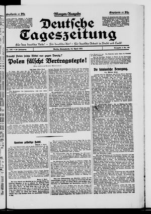 Deutsche Tageszeitung vom 18.04.1931