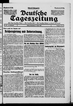 Deutsche Tageszeitung vom 18.04.1931