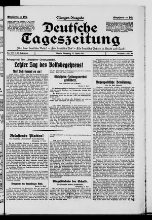 Deutsche Tageszeitung on Apr 21, 1931