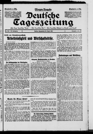 Deutsche Tageszeitung vom 25.04.1931