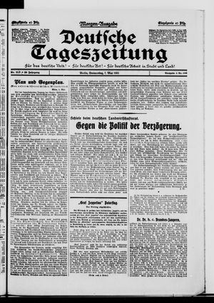 Deutsche Tageszeitung vom 07.05.1931