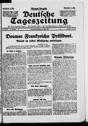 Deutsche Tageszeitung on May 14, 1931