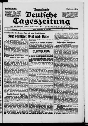 Deutsche Tageszeitung on Jun 25, 1931