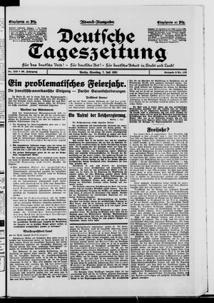 Deutsche Tageszeitung vom 07.07.1931