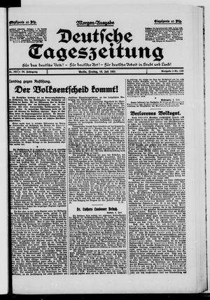Deutsche Tageszeitung on Jul 10, 1931