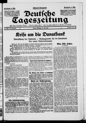Deutsche Tageszeitung vom 13.07.1931
