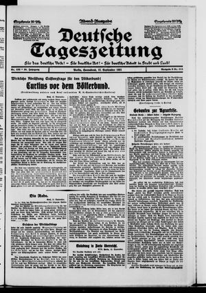 Deutsche Tageszeitung vom 12.09.1931