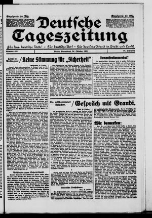 Deutsche Tageszeitung vom 24.10.1931