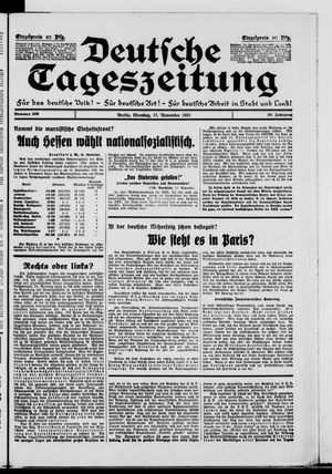Deutsche Tageszeitung vom 17.11.1931