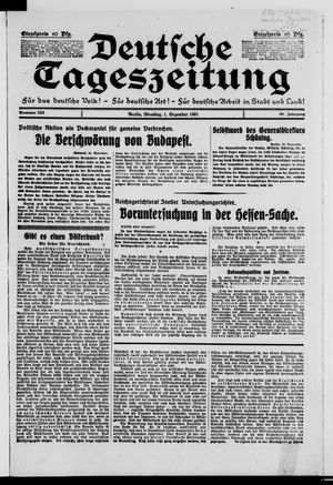 Deutsche Tageszeitung vom 01.12.1931