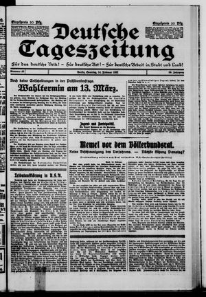 Deutsche Tageszeitung vom 14.02.1932