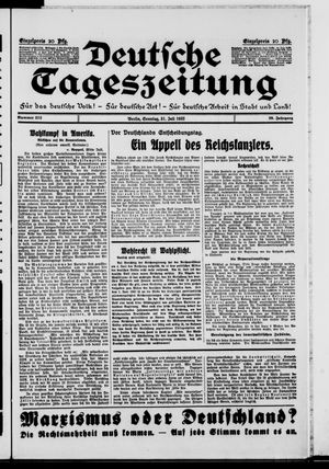 Deutsche Tageszeitung vom 31.07.1932