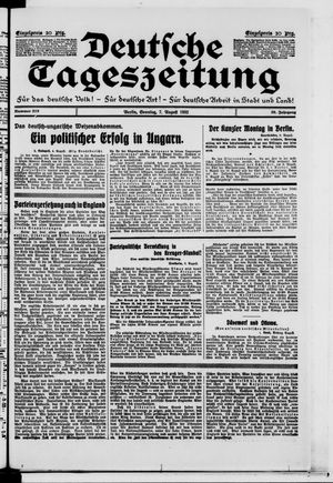 Deutsche Tageszeitung vom 07.08.1932