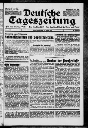 Deutsche Tageszeitung vom 18.08.1932