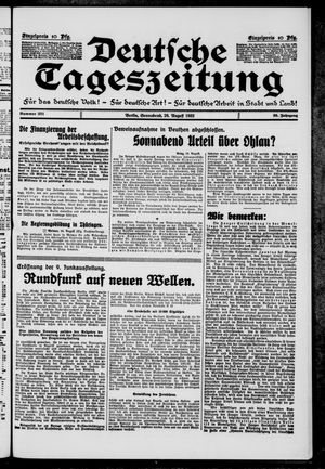 Deutsche Tageszeitung vom 20.08.1932
