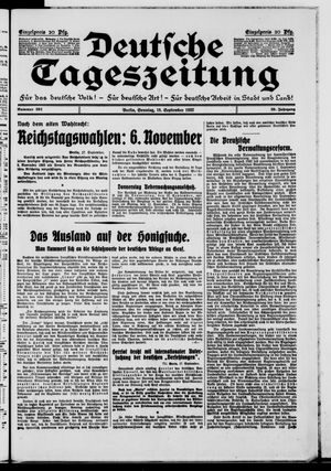 Deutsche Tageszeitung vom 18.09.1932