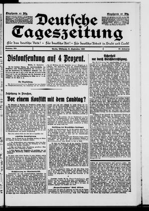 Deutsche Tageszeitung vom 21.09.1932