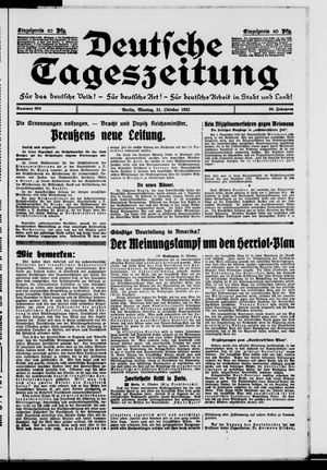 Deutsche Tageszeitung vom 31.10.1932