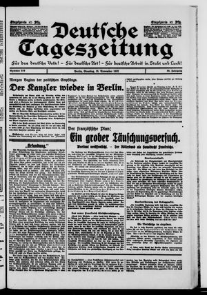 Deutsche Tageszeitung on Nov 15, 1932