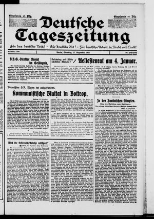 Deutsche Tageszeitung vom 27.12.1932