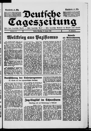 Deutsche Tageszeitung on Jan 10, 1933