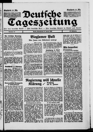 Deutsche Tageszeitung vom 21.01.1933