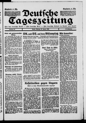 Deutsche Tageszeitung on Jan 23, 1933
